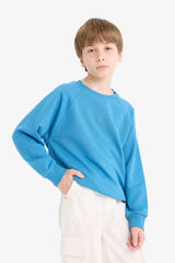 Boys Crew Neck Basic Plain School Sweatshirt