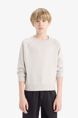 Boys Crew Neck Basic Plain School Sweatshirt