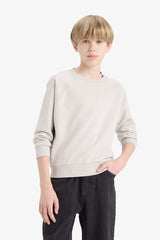 Boys Crew Neck Basic Plain School Sweatshirt