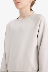 Boys Crew Neck Basic Plain School Sweatshirt