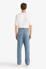 100% Cotton Baggy Fit Normal Waist Wide Leg Jeans