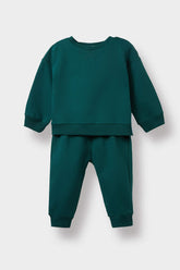 Baby Boy 2-Piece Set Basic Plain Sweatshirt Tracksuit Bottoms