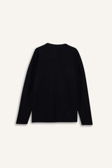 Boxy Fit Relaxed Cut Crew Neck Cotton Long Sleeve T-Shirt