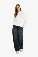 Cool Oversize sweatshirt with a wide fit, hood, print and thick fabric