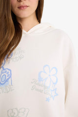 Cool Oversize sweatshirt with a wide fit, hood, print and thick fabric