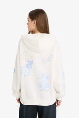 Cool Oversize sweatshirt with a wide fit, hood, print and thick fabric