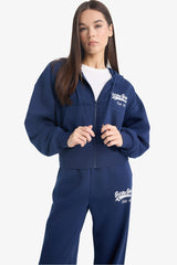 Oversized hooded sweatshirt with a printed pattern made of thick fabric by Coool