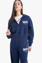 Oversized hooded sweatshirt with a printed pattern made of thick fabric by Coool