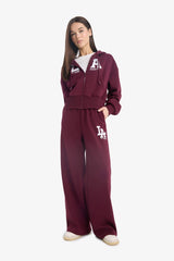 Cool Wide Leg Printed Trousers in Heavy Fabric