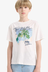 Boys Crew Neck Printed Short Sleeve T-Shirt