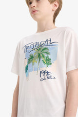 Boys Crew Neck Printed Short Sleeve T-Shirt