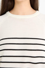 Regular Fit Crew Neck Striped Knit Sweater