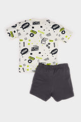 Men's Baby 2 Pcs Set Patterned Short Sleeve T-shirt Shorts