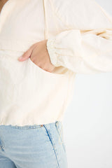 Regular Fit Hooded Zippered Crop Raincoat