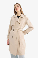 Regular Fit Belted Pocket Trench Coat