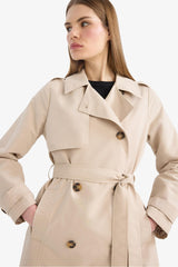Regular Fit Belted Pocket Trench Coat