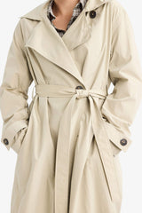Regular Fit Removable Hooded Belted Trench Coat