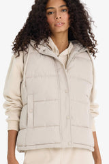 Regular Fit Hooded Zip-Up Puffer Vest
