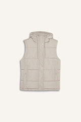 Regular Fit Hooded Zip-Up Puffer Vest