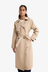 Regular Fit Cotton Belted Long Trench Coat