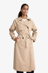Regular Fit Cotton Belted Long Trench Coat