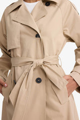 Regular Fit Cotton Belted Long Trench Coat