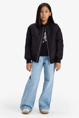 Girls Waterproof College Collar Zippered Bomber Jacket