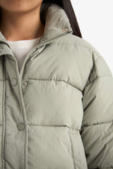 Girls' Waterproof Zippered Puffy Jacket