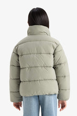 Girls' Waterproof Zippered Puffy Jacket