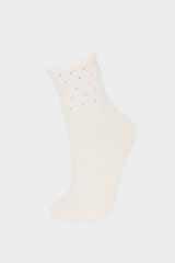 Women Seamless Stone Printed 2-Pack Combed Cotton Premium Ankle Socks