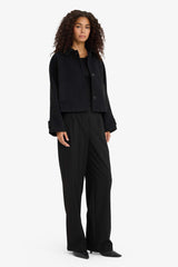 Regular Fit Polo Collar Cashmere Short Jacket