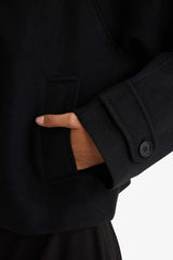 Regular Fit Polo Collar Cashmere Short Jacket