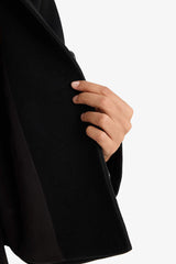 Regular Fit Polo Collar Cashmere Short Jacket