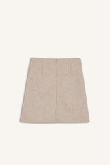 High-waisted A-line skirt with tweed lining