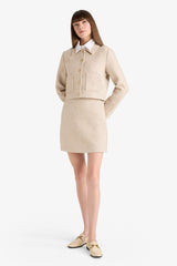 High-waisted A-line skirt with tweed lining