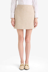 High-waisted A-line skirt with tweed lining
