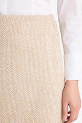 High-waisted A-line skirt with tweed lining