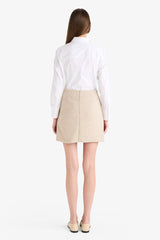 High-waisted A-line skirt with tweed lining