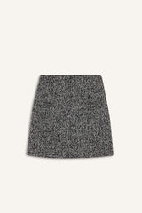 High-waisted A-line skirt with tweed lining