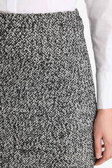 High-waisted A-line skirt with tweed lining