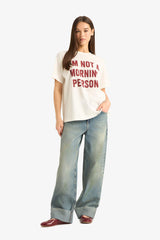 Oversize Wide Pattern Crew Neck Printed Short Sleeve T-Shirt