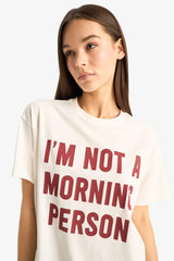 Oversize Wide Pattern Crew Neck Printed Short Sleeve T-Shirt