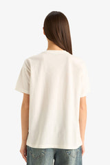 Oversize Wide Pattern Crew Neck Printed Short Sleeve T-Shirt