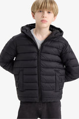Boys Waterproof Hooded Zippered Puffer Jacket