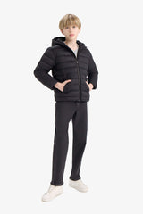 Boys Waterproof Hooded Zippered Puffer Jacket