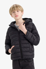 Boys Waterproof Hooded Zippered Puffer Jacket