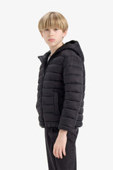 Boys Waterproof Hooded Zippered Puffer Jacket