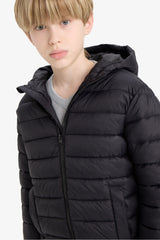 Boys Waterproof Hooded Zippered Puffer Jacket