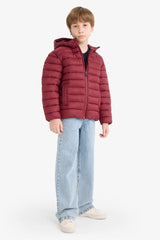 Boys Waterproof Hooded Zippered Puffer Jacket