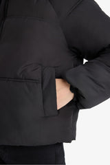 Waterproof Regular Fit Stand Collar Zippered Puffer Jacket